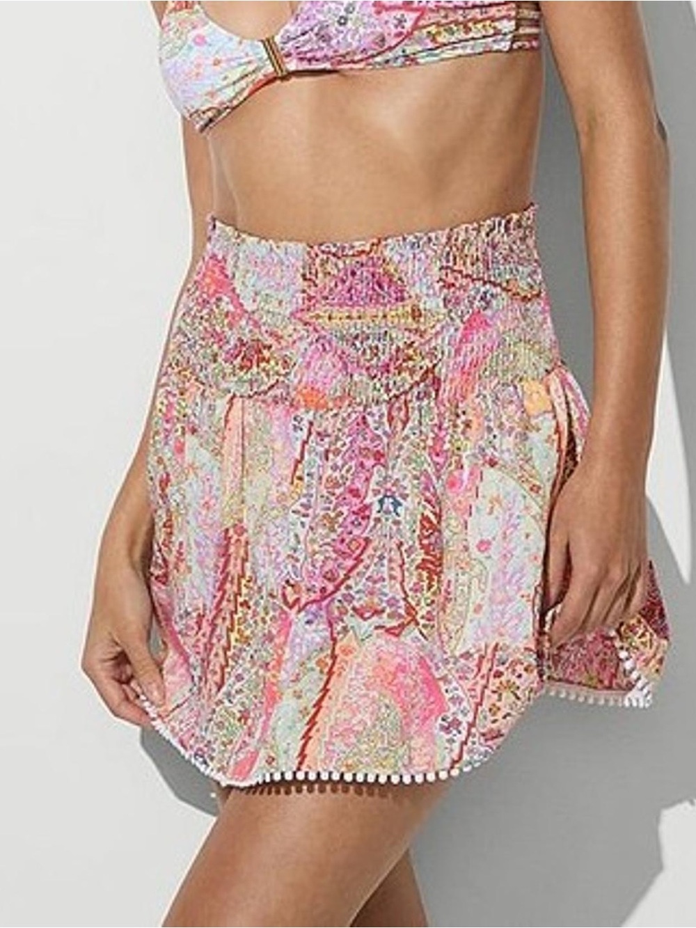 Victoria’s Secret Paisley Smocked Swim Cover Up Skirt XXL
